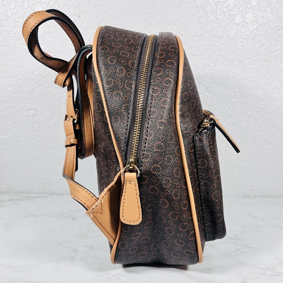 GUESS Monogram Brown and Tan Backpack - Picture 3 of 13